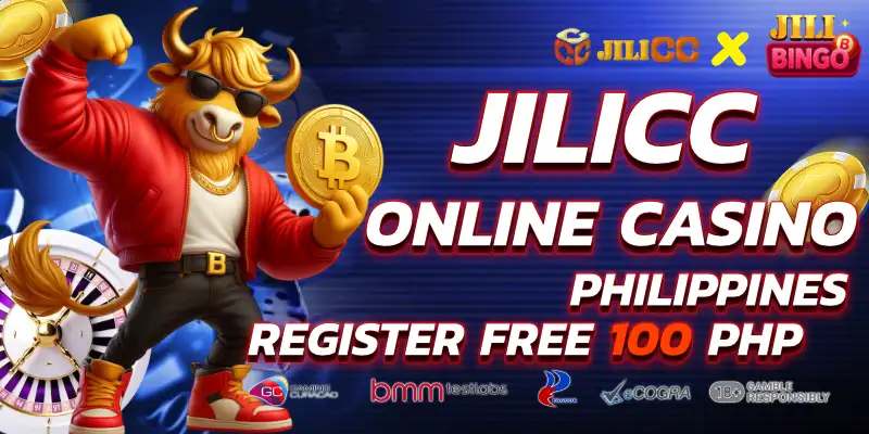 JILICC general casino interface with premium burgundy and gold theme